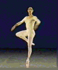 Ballet dancer using the spotting technique while spinning.